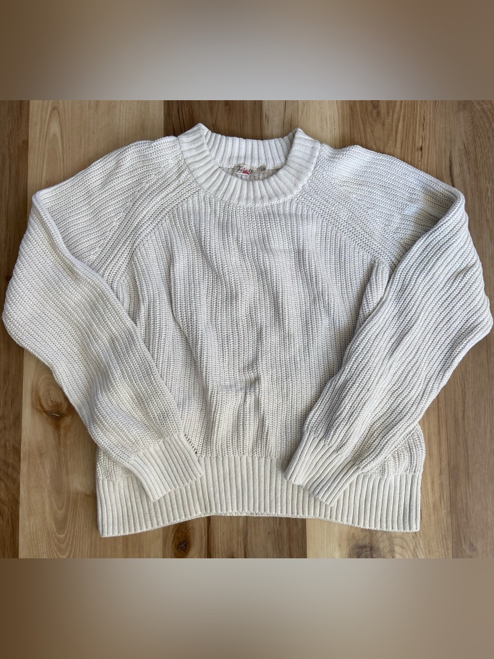 Faherty Cream Crewneck Chunky Knit Sweater